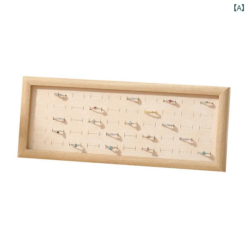 指輪 展示 ディスプレイ トレイ アクセサリー 収納 ボックス ジュエリー 整理 ケース 実木 ウォールナ..