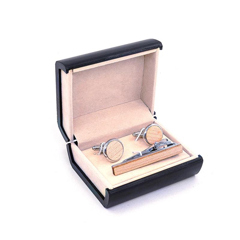 メンズ カフスボタン タイクリップ 木製 セット メープルウッド ブラックウォールナット カジュアル ス..