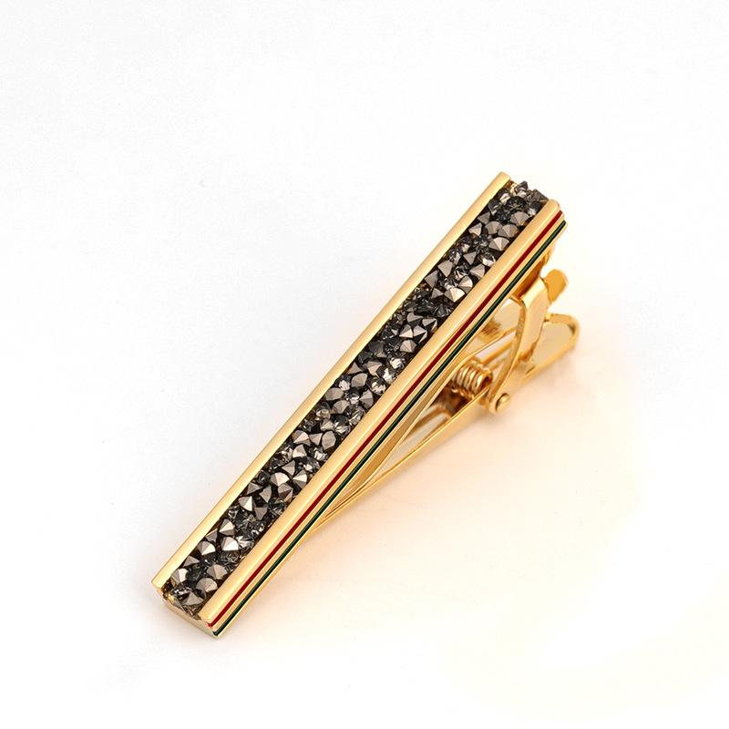 ネクタイピン メンズ レディース 真鍮 ジルコニア 金 銀 ビジネス 正装 シンプル タイピン スーツ 通勤..