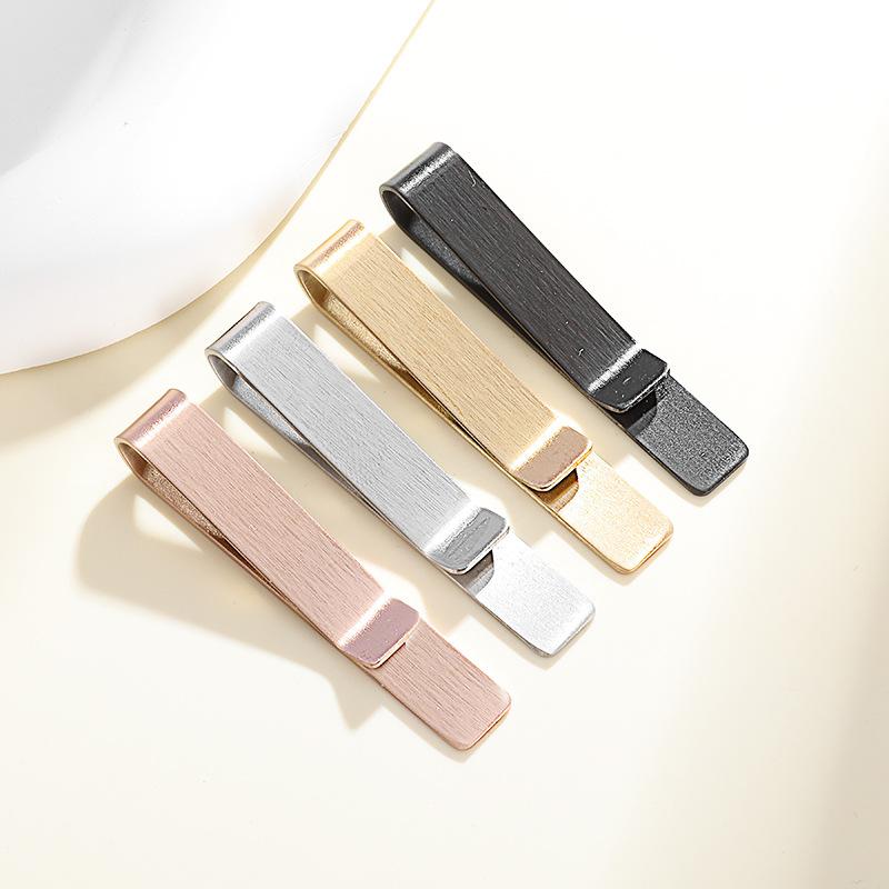 タイピン メンズ レディース チタンスチール ステンレス ミラーポリッシュ ブラシ仕上げ シンプル 長方..