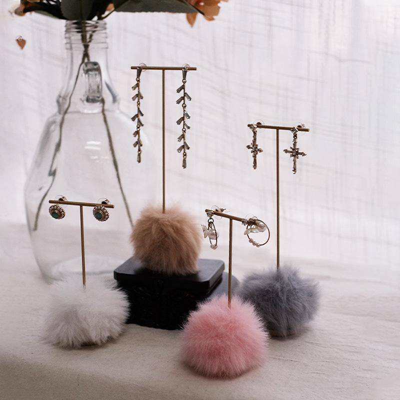 アクセサリー 収納トレイ レトロ風 丸型 毛縁 ジュエリー 展示スタンド 店舗用 ショップディスプレイ ..