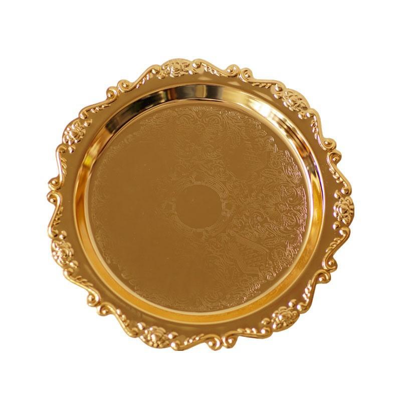 飾り皿 レトロ 浮き彫り 金 銀 ジュエリートレイ ミニ プレート 小皿 撮影小道具 鉄 電気メッキ加工 ヨ..