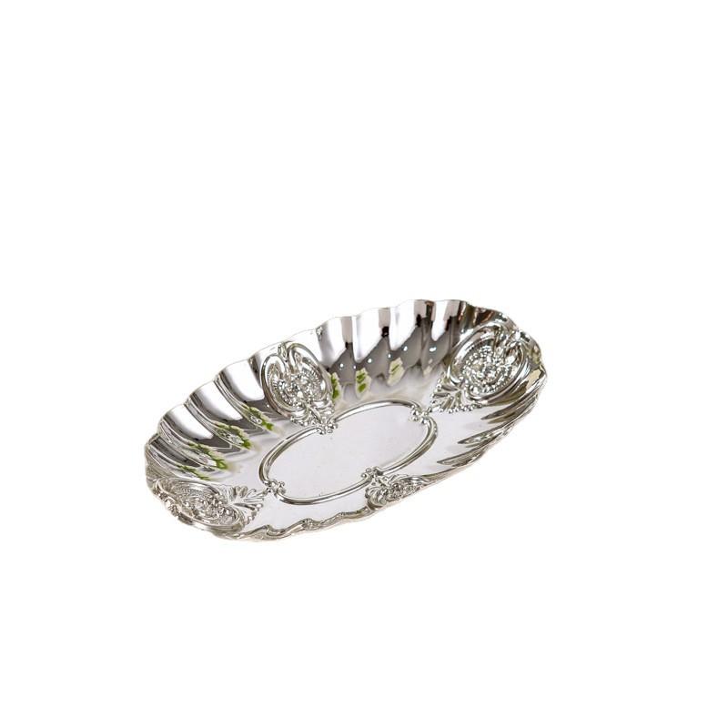 装飾トレイ メンズ レディース 鉄製 彫花 高級感 電気メッキ加工 円形 無地 金 銀 アクセサリー収納 指..