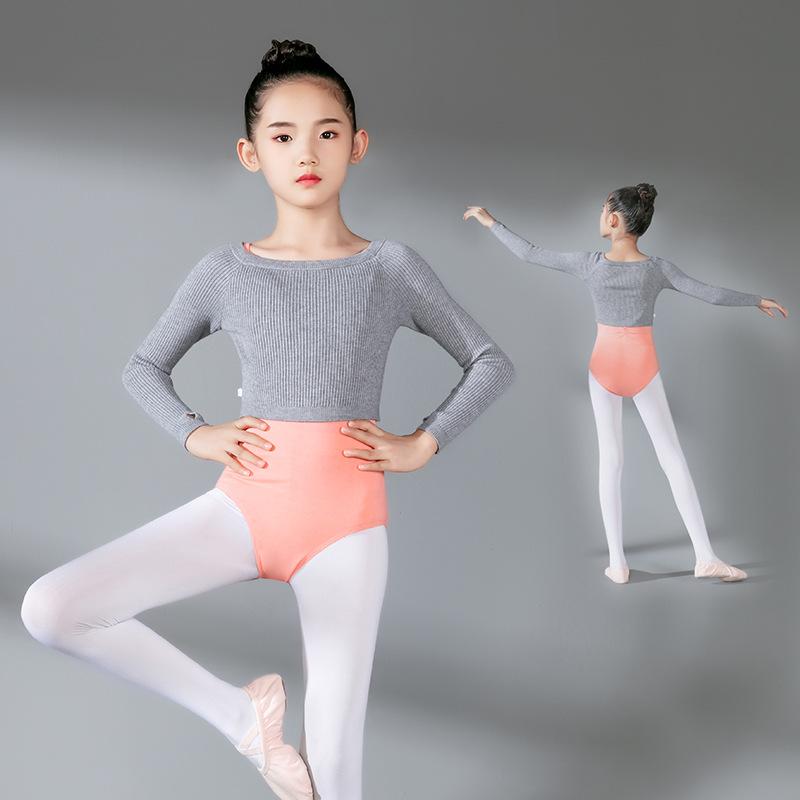 ダンス練習着 女の子 秋冬 長袖 オフショルダー ニット セーター ベスト ボディスーツ 保温 伸縮性 暖..