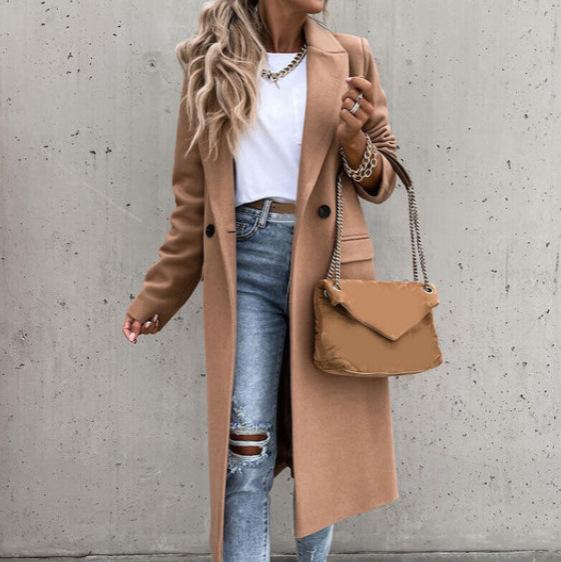 コート レディース 秋冬 ミドル丈 テーラードカラー パフスリーブ コットン ポリエステル混 アウター ..