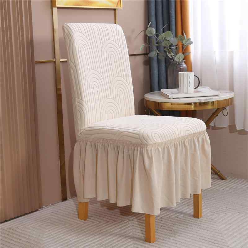 椅子カバー 厚手 スカート ダイニングチェア ポリエステル 弾力ニット ジャカード織り 滑り止め 耐摩耗..