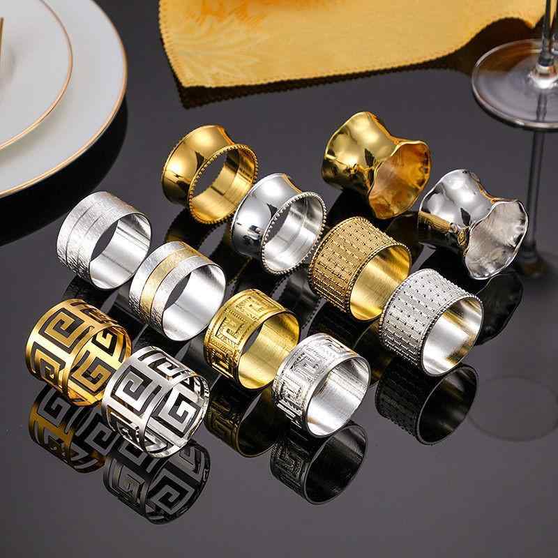 ナプキンリング 金属 高級感 シンプル 日韓風 双珠 スプリング 弾力 ホテル ファッション 西洋 ディナ..