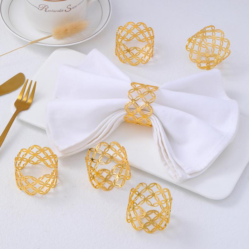 ナプキンリング 金属製 銅 電気メッキ加工 くり抜き 銅銭柄 幾何学パターン モダン シンプル テーブル..