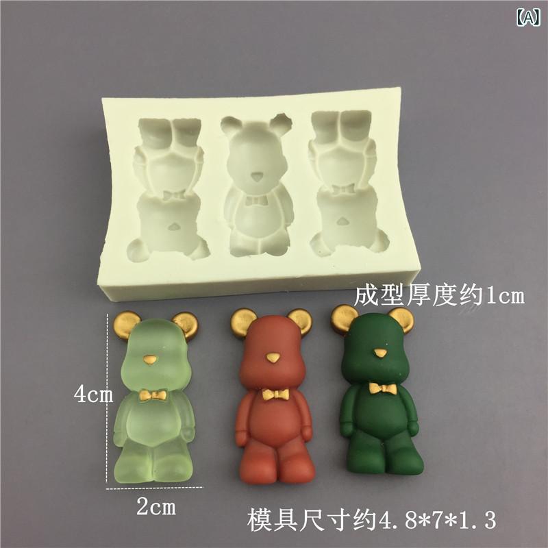 シリコンモールド クマ ボウタイ 王冠 ベーキングツール チョコレート型 デザート型 ケーキ型 ファンデコ型 スイーツデコレーション 食品用シリコン 柔軟素材 不規則形状 お菓子 型抜き
