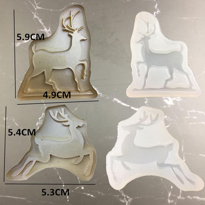 シリコン モールド 小鹿 形 ケーキ 型 ベーキング ツール DIY レジン クラフト アロマ 香り 石膏 デコ..