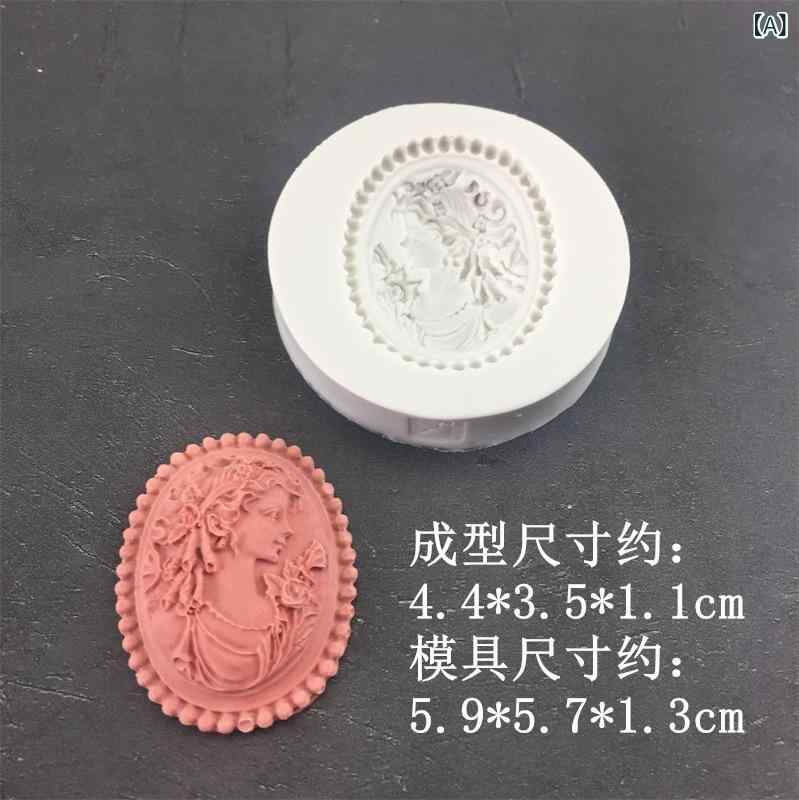 シリコーンモールド レディース 女王頭像印章型 フォンダン シュガークラフト ケーキデコレーション チ..