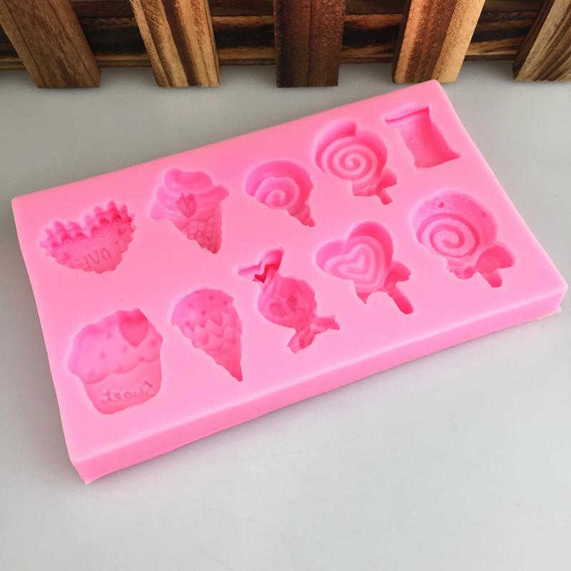 ケーキ 型 シリコン アイスクリーム ロリポップ キャンディー 形状 フラワーペースト デコレーション ..