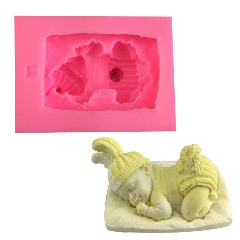 ケーキ型 ベビー 男の子 女の子 寝顔 かわいい シリコン 石鹸 フォンダン シュガーペースト ベーキング DIY クラフト チョコレート ペースト ツール デコレーション スイーツ作り