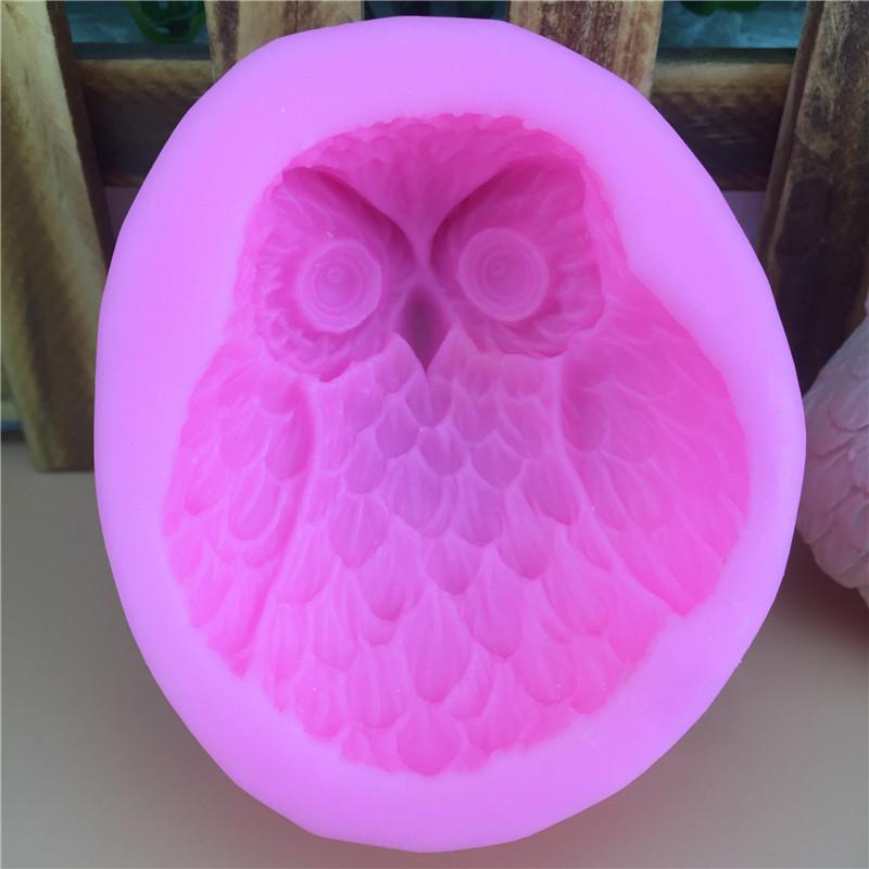 シリコンモールド フクロウ 立体型 ケーキ型 石膏クラフト アロマディフューザー 石鹸型 ベーキングツ..