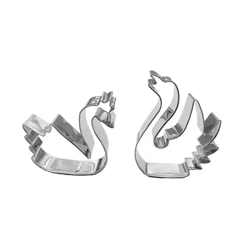 ベーキングモールド ステンレス 白鳥型 クッキー ケーキ フルーツ 野菜 型抜き プレス カービング ツー..