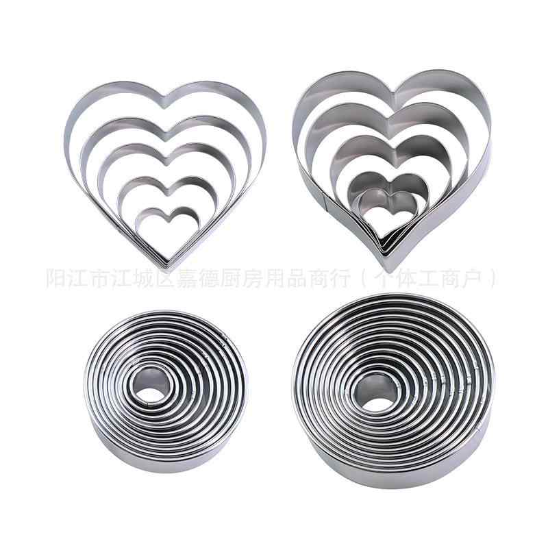 ケーキ型 ステンレス 円形 ハート形 ムース リング ティラミス モールド タワー カット デザート ベー..