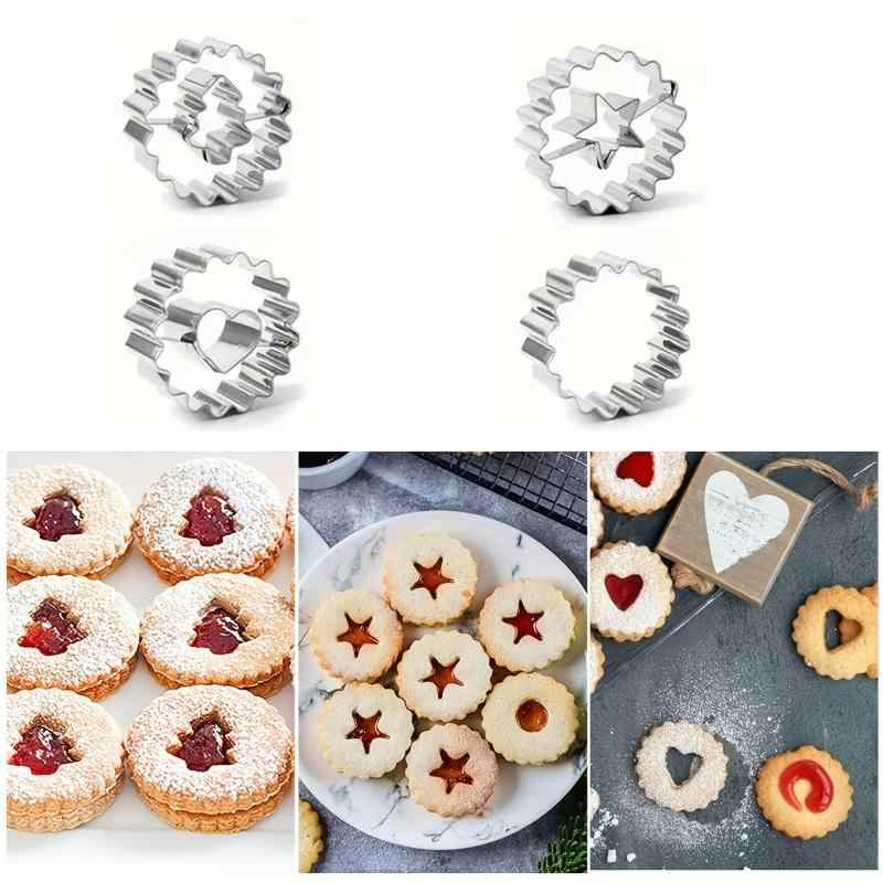 クッキー型 ビスケット型 抜き型 クリスマス リンツァー型 ステンレス ユニーク形状 DIY ベーキング ホ..