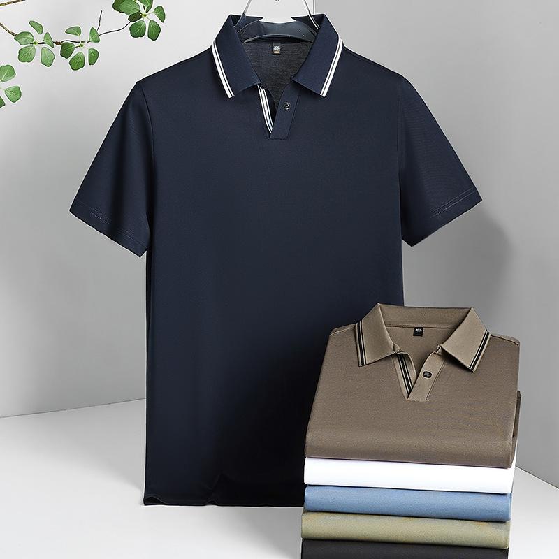 ポロシャツ メンズ 半袖 無地 コントラストカラー ビジネス 日常 通気性 吸湿速乾 コットン混紡 フィッ..
