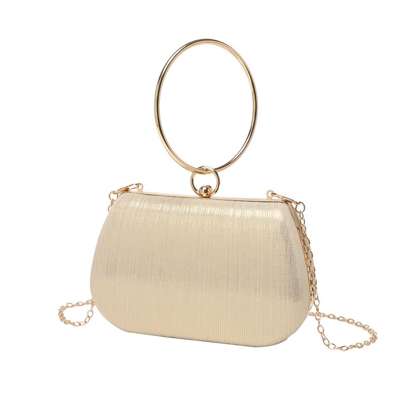 クラッチバッグ ハンドバッグ イブニング 楕円形 チェーン ロック ミニ ファッション 宴会 パーティー ウェディング 普段使い ポリエステル裏地 硬め 金 緑 爽やか かわいい