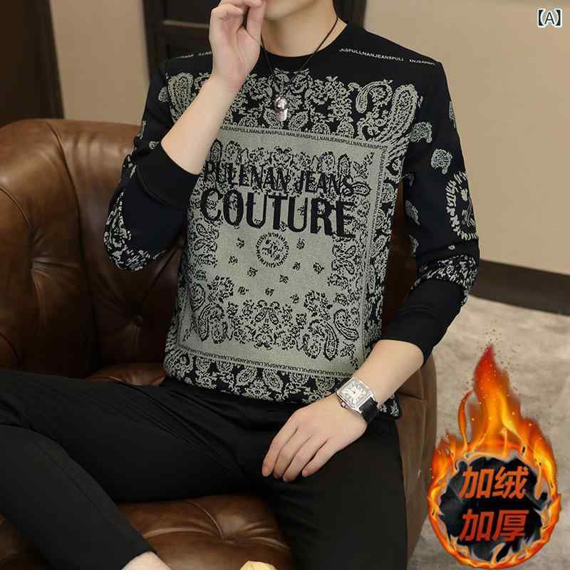 スウェット メンズ 長袖 クルーネック ルーズフィット 厚手 フリース コーデュロイ カジュアル 秋冬 プ..