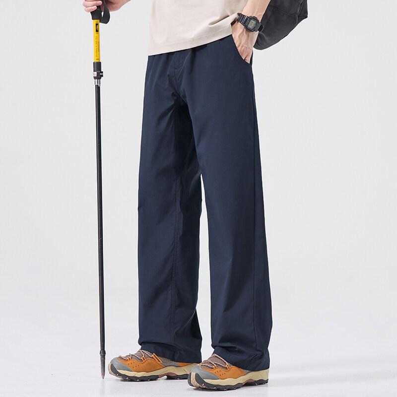 カジュアルパンツ メンズ 青年 春 韓国 ハイウエスト ストレート 薄手 接触冷感 速乾 高弾力 竹繊維 日..