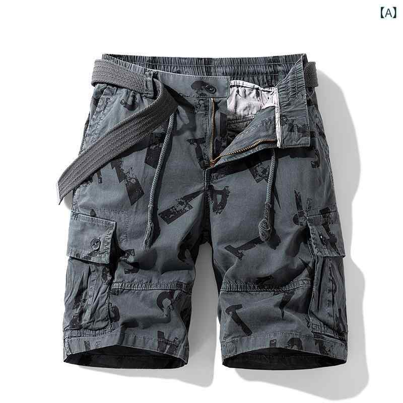 ショーツ メンズ 青年 夏 ストリート カジュアル ルーズフィット 微弾性 カーゴパンツ ストレートレッ..