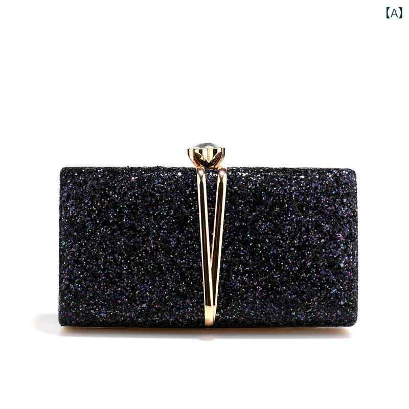 クラッチバッグ レディース イブニング エレガント グリッター ラインストーン パーティー 宴会 手持ち..