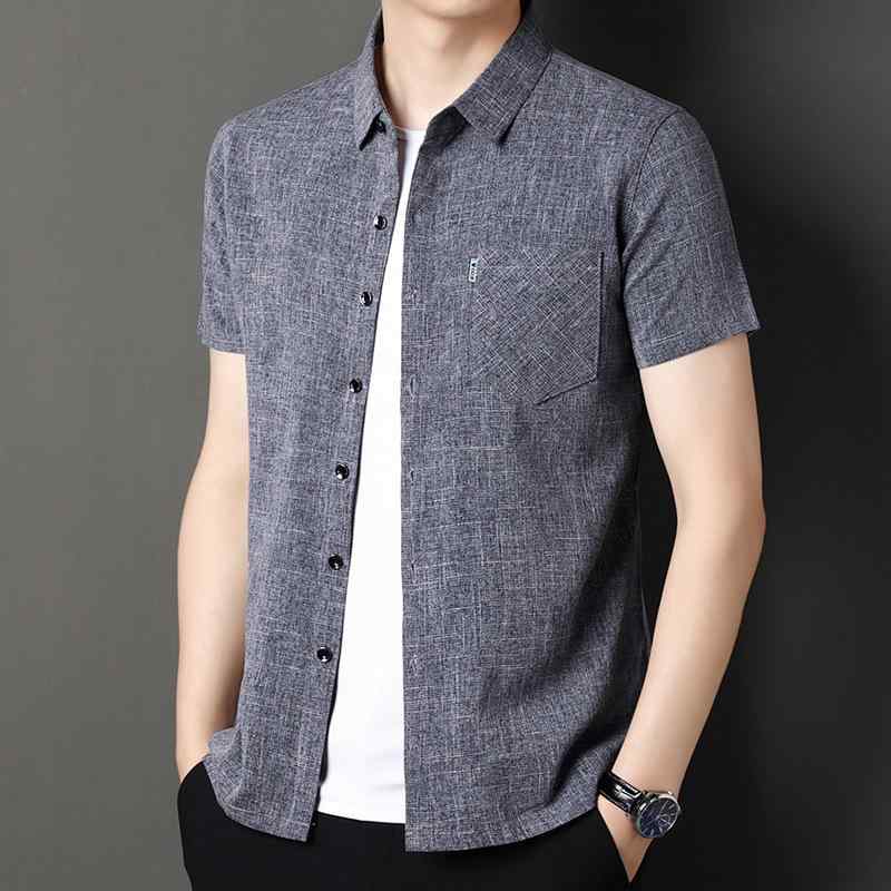 シャツ メンズ 半袖 ストライプ 薄手 夏 ゆったり ノンアイロン ビジネス カジュアル 普段使い 通勤 ポケット ポリエステル レーヨン ストレッチ ブラック ブルー ピンク 50代 大人向け