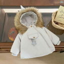 綿入れコート 男の子 女の子 ベビー フード 厚手 暖か ポリエステル 合成繊維 柔らかい素材 韓国 冬の普段使い かわいい 緑 ピンク 黄色