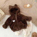 ベビーコート 男の子 女の子 冬 クマ柄 フリース かわいい フード 長袖 短丈 厚手 暖か 柔らかい コットン ポリエステル ブラウン ベージュ おしゃれ 普...