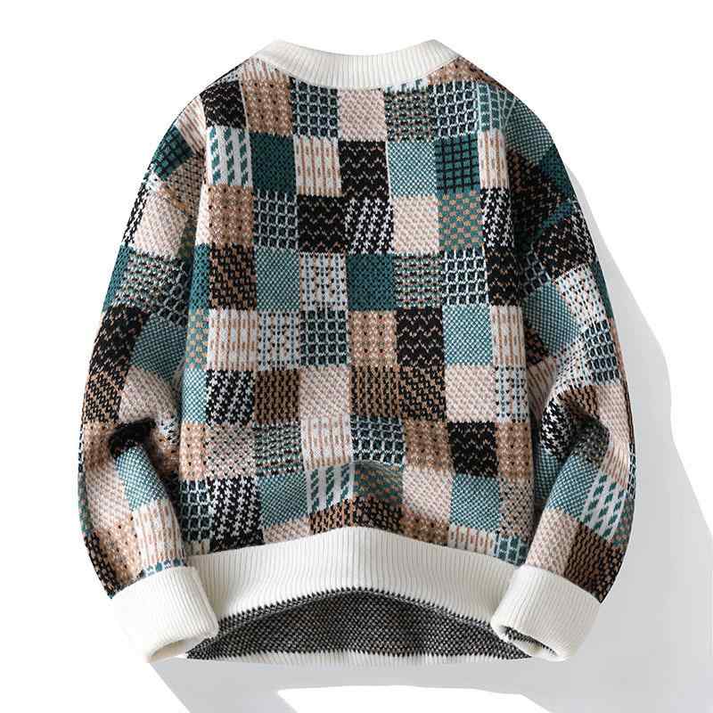 セーター メンズ プルオーバー ニット クルーネック 長袖 厚手 ストレート 秋冬 保温 ポリエステル コ..