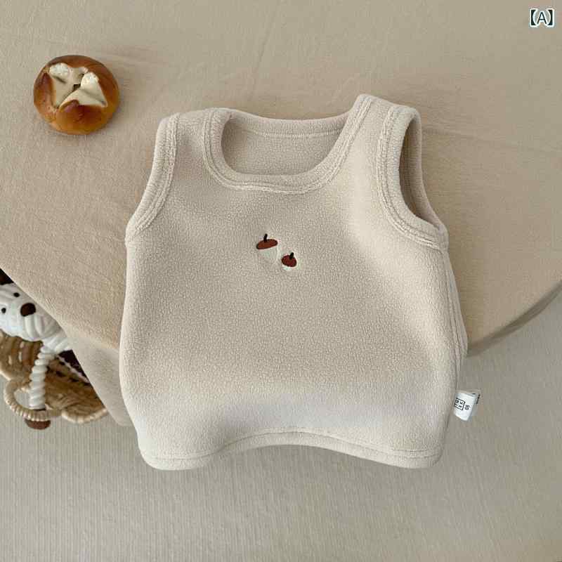 ベビーベスト 男の子 女の子 秋冬 暖か コットン 厚手 プルオーバー かわいい カードゥーン パターン ..