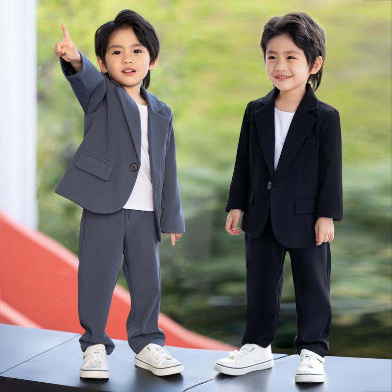 スーツ 男の子 春秋 カジュアル セット 結婚式 フラワーボーイ 司会 ステージ 撮影 長袖 長ズボン ポリ..