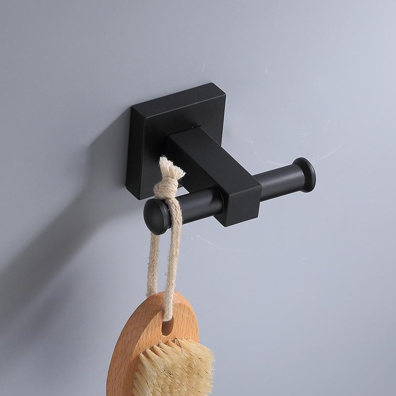 壁掛けフック 黒 アルミニウム 正方形 モダン シンプル コートハンガー 帽子フック 衣類掛け バッグフ..