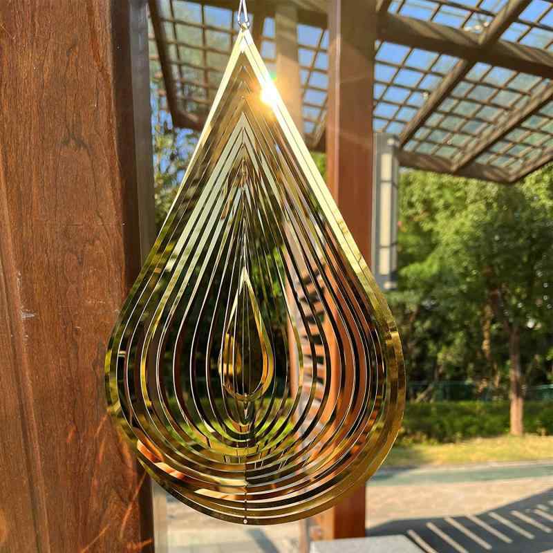 インテリア 吊り下げ 3D 鏡面 ミラー ハンギング 金 銀 水滴 モチーフ 大型 飾り 庭園 ガーデン 装飾 ..