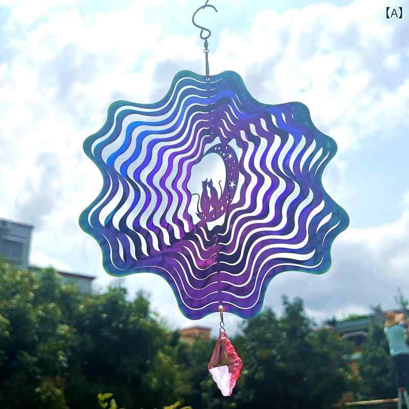 インテリア 吊り下げ 掛飾り 招き猫 金属製 カラフル モダン シンプル 室内外 庭園 陽台 装飾品 風車 ..