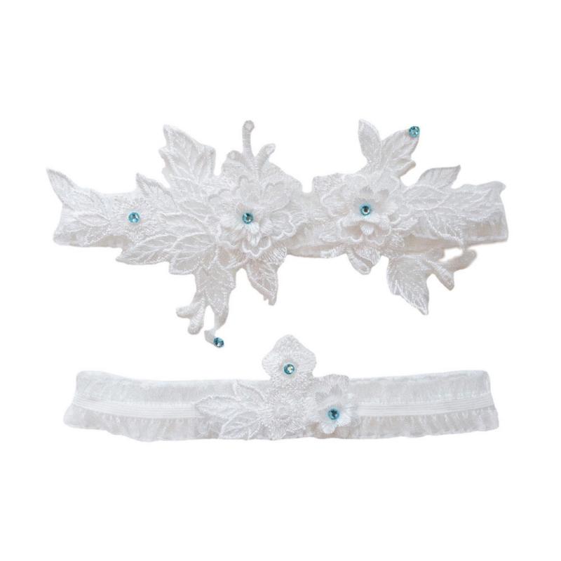 ガーターベルト レディース レース 刺繍 ウェディング アクセサリー 結婚式 パーティー ドレス 脚帯 白 ベージュ ピンク かわいい 華やか 調整可能