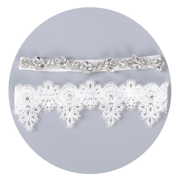 ガーターベルト レディース ウェディング ランジェリー 白 レース ラインストーン 布地 ハンドメイド ヨーロッパスタイル 結婚式 花嫁 かわいい エレガント