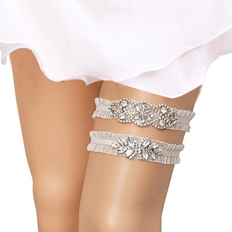 ガーターベルト レディース 結婚式 アクセサリー レース ラインストーン 装飾 ブライドメイド ガーター ウェディング 華やか かわいい シルバー ゴールド ローズゴールド