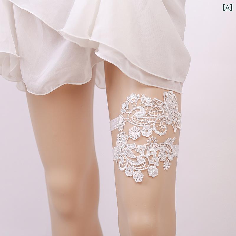 ウェディング ガーター レディース 白 レース 新婦 ブライドメイド レッグバンド 結婚式 アクセサリー 花嫁 装飾 欧米 スタイル かわいい エレガント 華やか ロマンチック