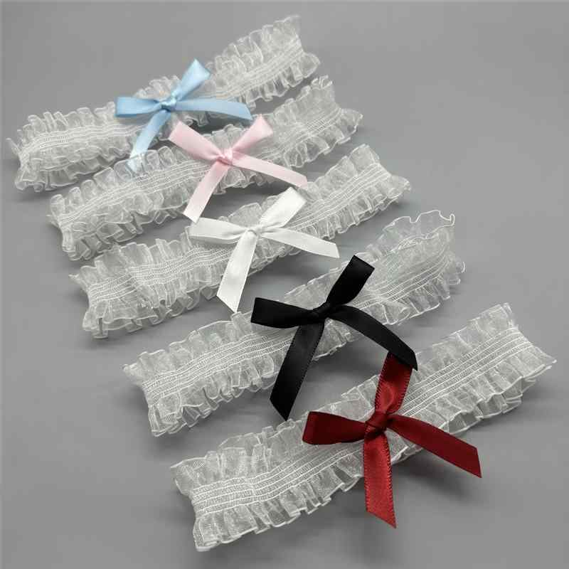 レッグアクセサリー 太ももバンド レディース セクシー ロリータ風 レース リボン フリル ピンク ブラック ホワイト 伸縮性 春夏 かわいい 夢幻 ガーター バインド 普段使い ドレスアップ ファッション