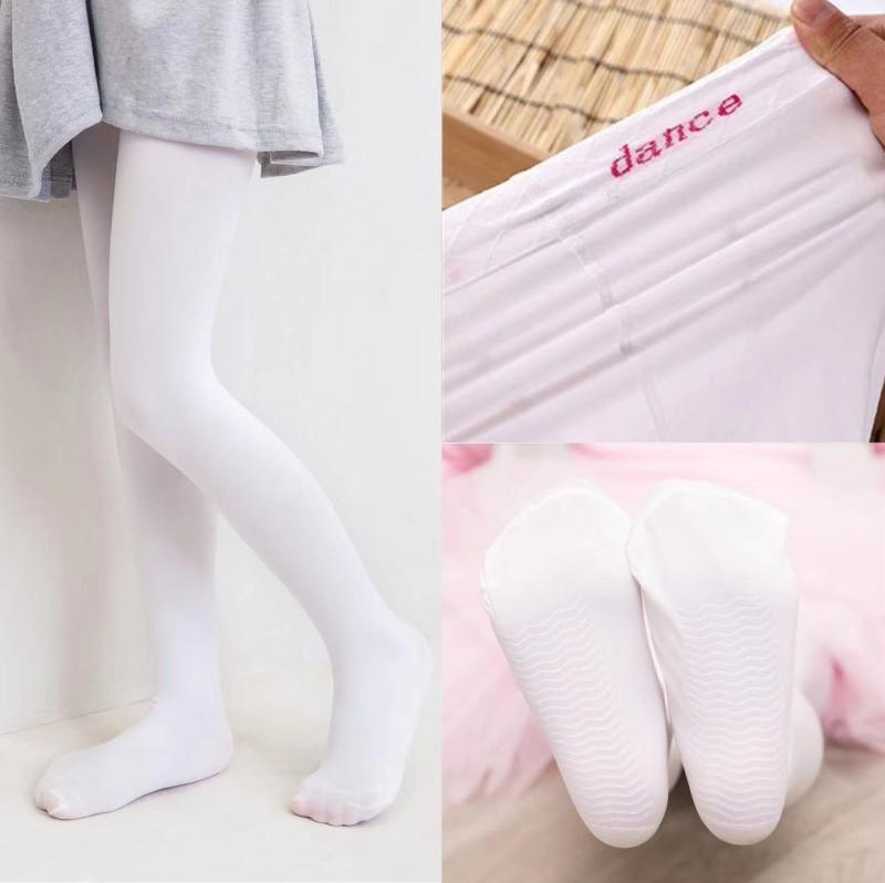 タイツ 女の子 バレエ ダンス 白 ベルベット ナイロン 薄手 通気性 防ハシリ ピリング防止 股補強 無地 かわいい プリンセス 親子 春夏秋