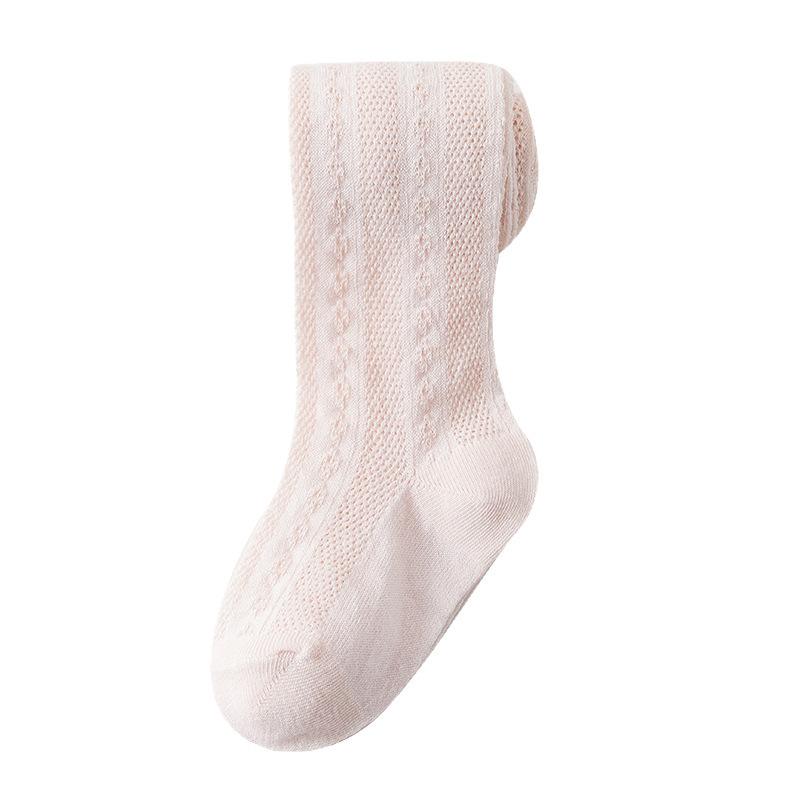 パンツストッキング 女の子 夏 薄手 メッシュ 小花柄 編み込み柄 綿 通気性 ダンス 純色 白 ピンク グレー かわいい スポーツ 田園風 プリンセス トレンド ベビー 子供