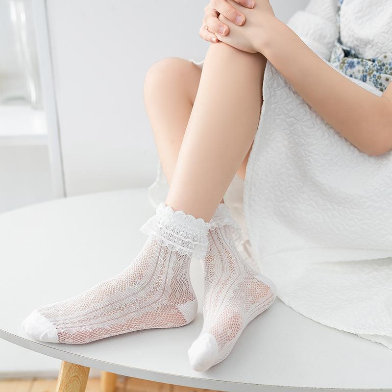 ・カテゴリ: 子供用ソックス・対象: 女の子・タイプ: 普通ソックス・素材: 精梳綿80%・工艺: メッシュ・機能: 透気・筒丈: 中筒・厚み: 薄手・柄: 無地・要素: レース、花边、プリンセス・サイズ展開: 13-15(3-5歳)、15-17(5-8歳)、17-19(8-12歳)・対象年齢: 中大児(8歳以上、140cm以上)