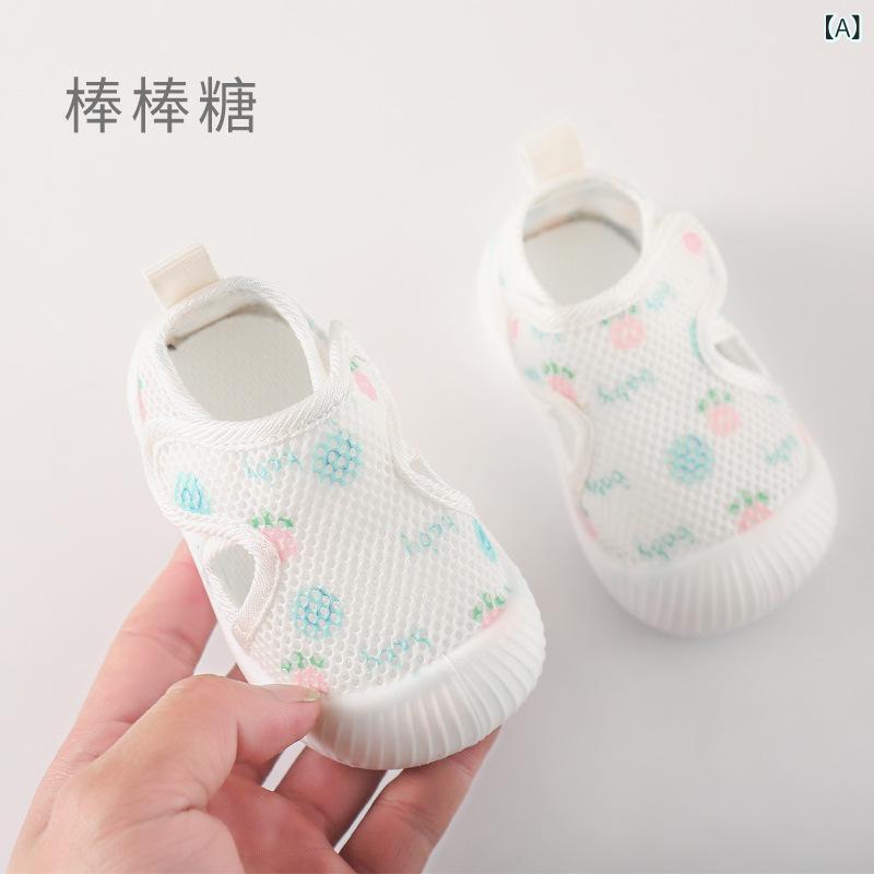 ベビーシューズ 男の子 女の子 夏 サンダル ソフトソール 透気 メッシュ 滑り止め 歩き始め ポリエステル 薄手 キャラクター ドット柄 かわいい スポーツ キャンディー きのこ カエル