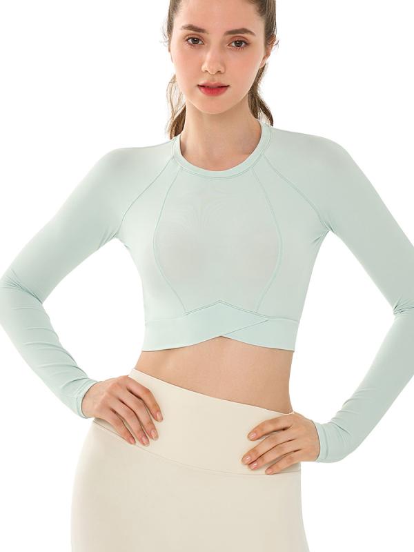 ヨガトップス レディース 長袖 高級感 スリムフィット 透気 速乾 吸湿速乾 ナイロン スパンデックス オールシーズン フィットネス ダンス 運動 パープル グリーン ピンク(4.0)