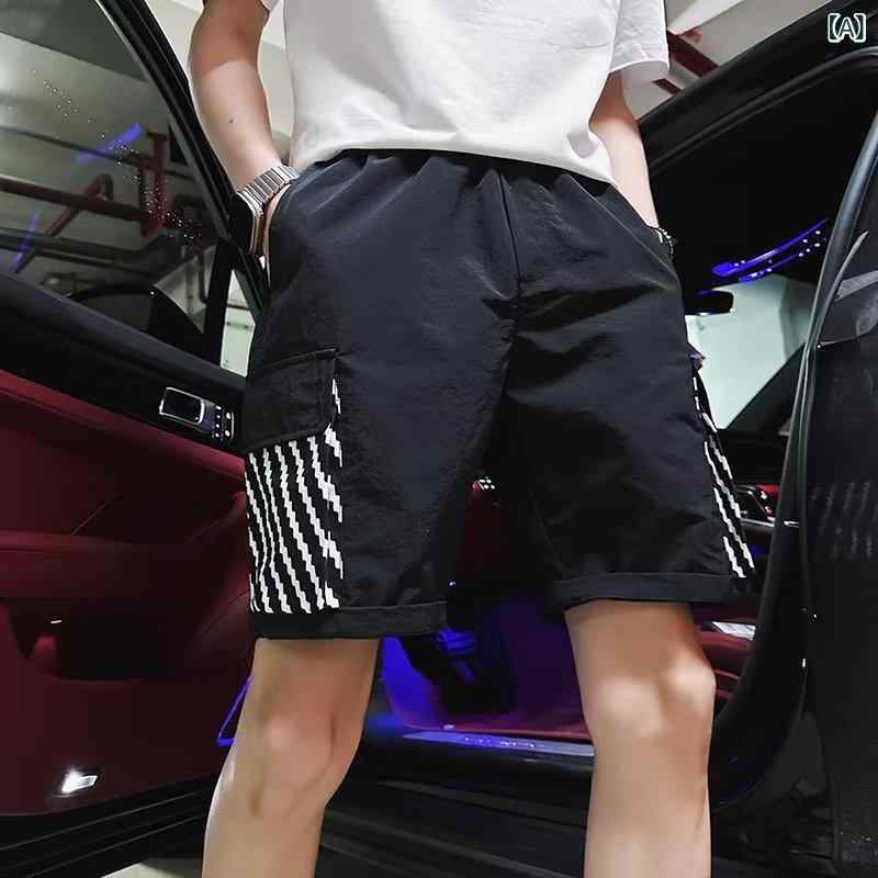 ・主な素材: ポリエステル68%・丈: 5分丈・カラー展開: ブラック、ホワイト・サイズ展開: M、L、XL、2XL、3XL・シルエット: ストレート・伸縮性: 微弾・スタイル: 韓国版