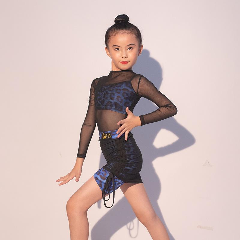 ダンス衣装 女の子 キッズ ラテン 練習 レッスン 表演 ステージ 公演 フォト 撮影 高級感 秋 ナイロン メッシュ スポーツ かわいい スタイル