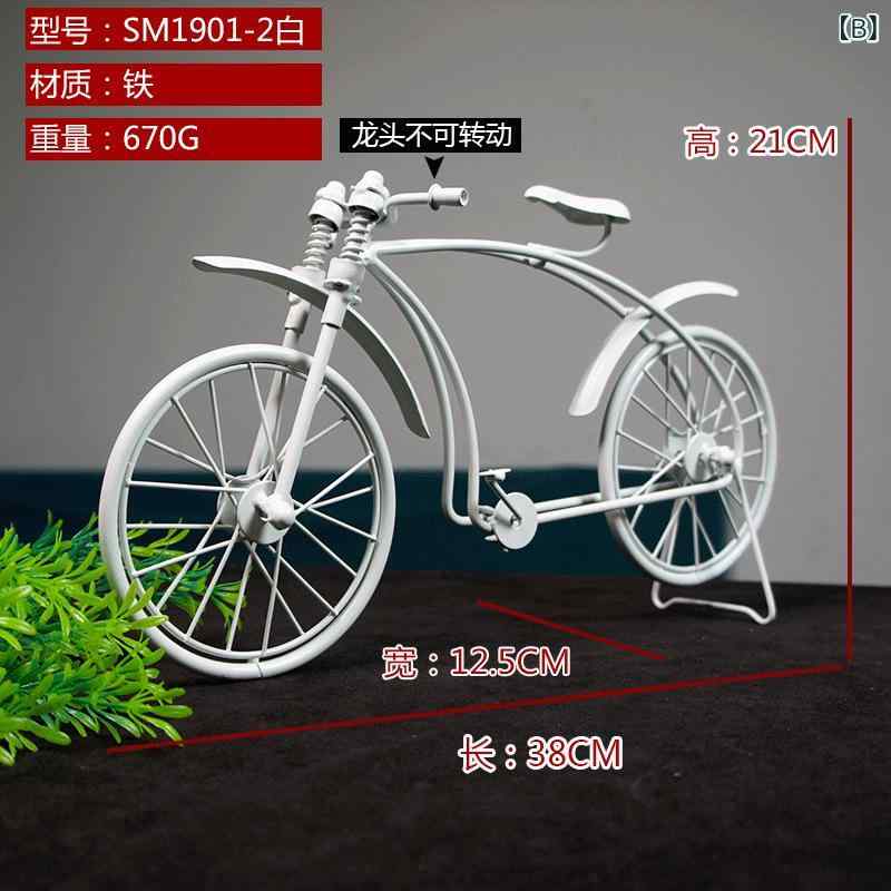 置物 自転車 時計 模型 インテリア デコレーション ハンドメイド ヴィンテージ風 レトロ クラシック 金属製 鉄 黒 白 オールシーズン ユニーク クリエイティブ [3]