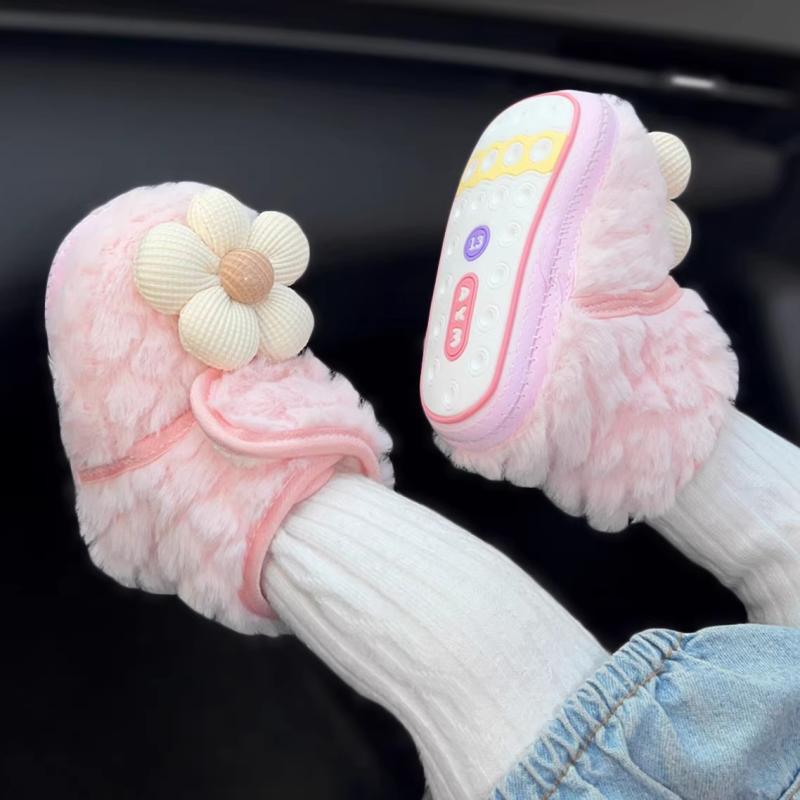 スノーブーツ 女の子 ベビー 冬 保温 厚手 柔らか底 歩き始め 綿 花柄 プリンセス 滑り止め ベルクロ ..